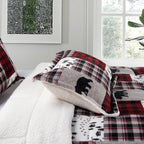 3-Piece Patch Micro-Suede Reversible Sherpa - Comforter Set