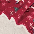 Christmas Sherpa Throw with Flannel Fleece - 50 x 60 inches