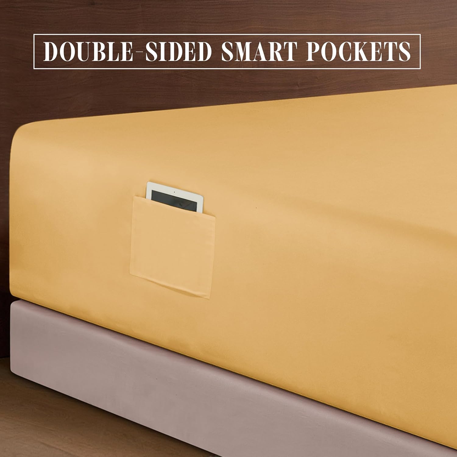Extra deep Pocket 3 Line Embroidery, 6-Piece Sheet Set