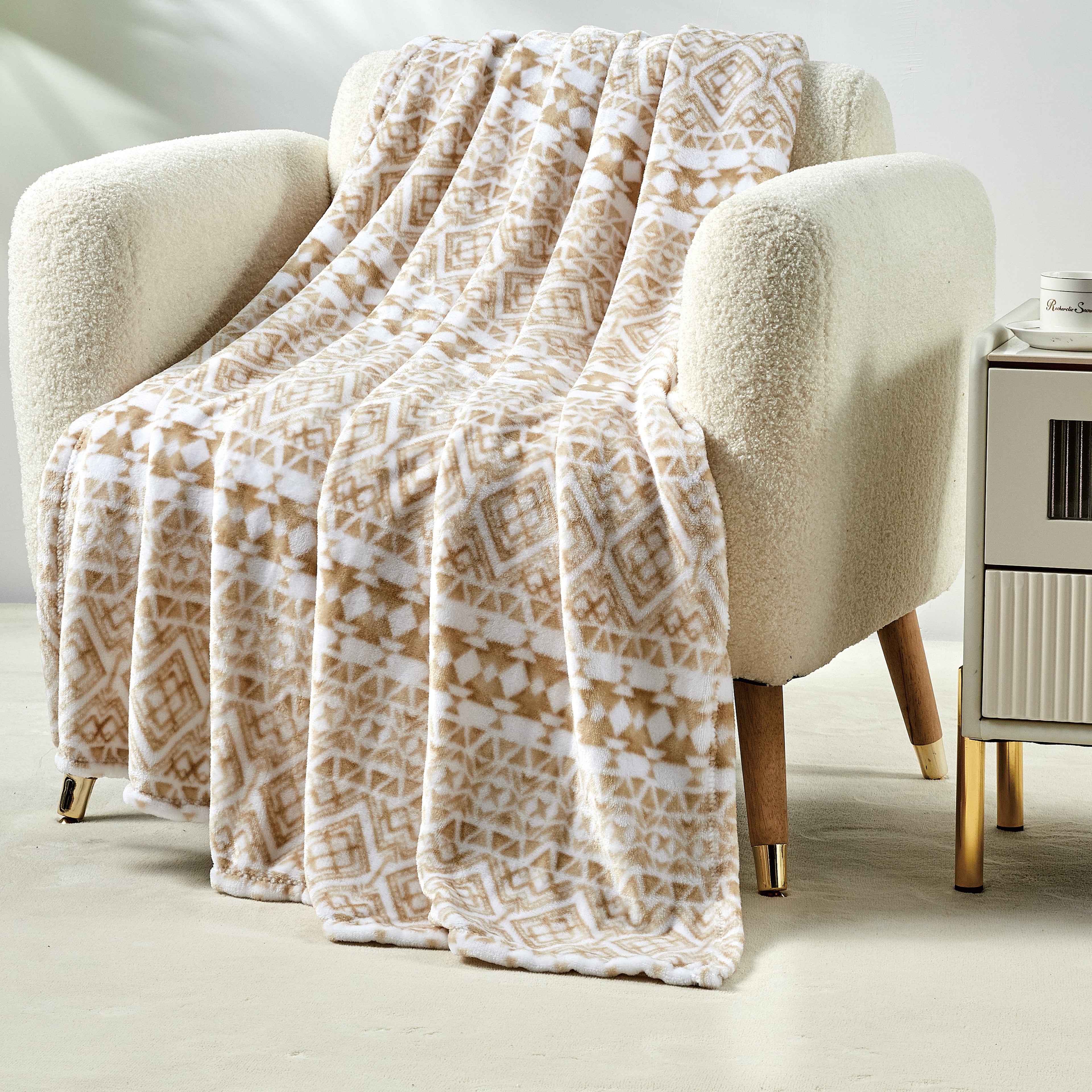Printed Bed or Oversized Couch Blanket - Lightweight for All Season Warmth