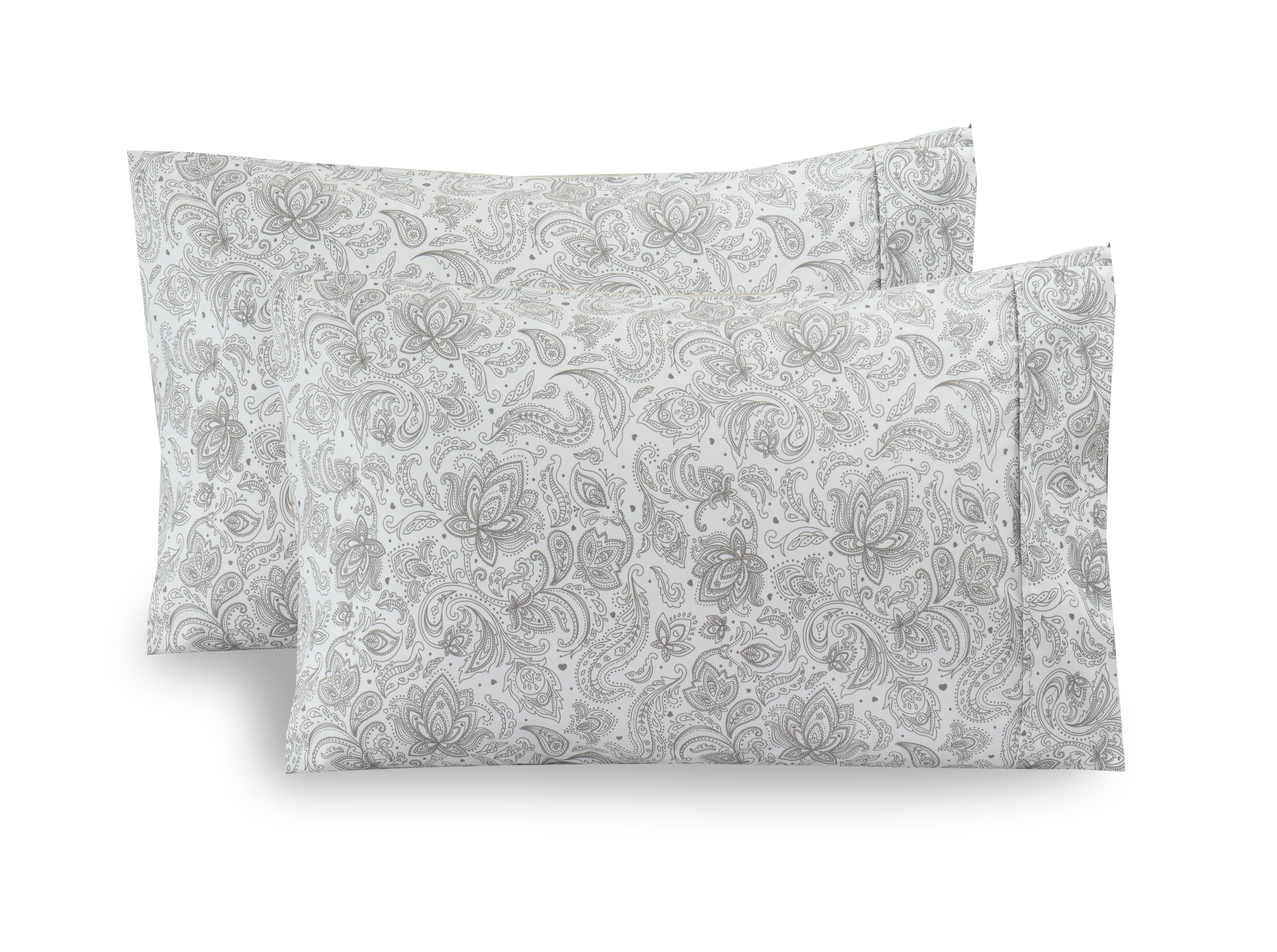 Set of 2 Printed Paisley Pattern Pillowcases
