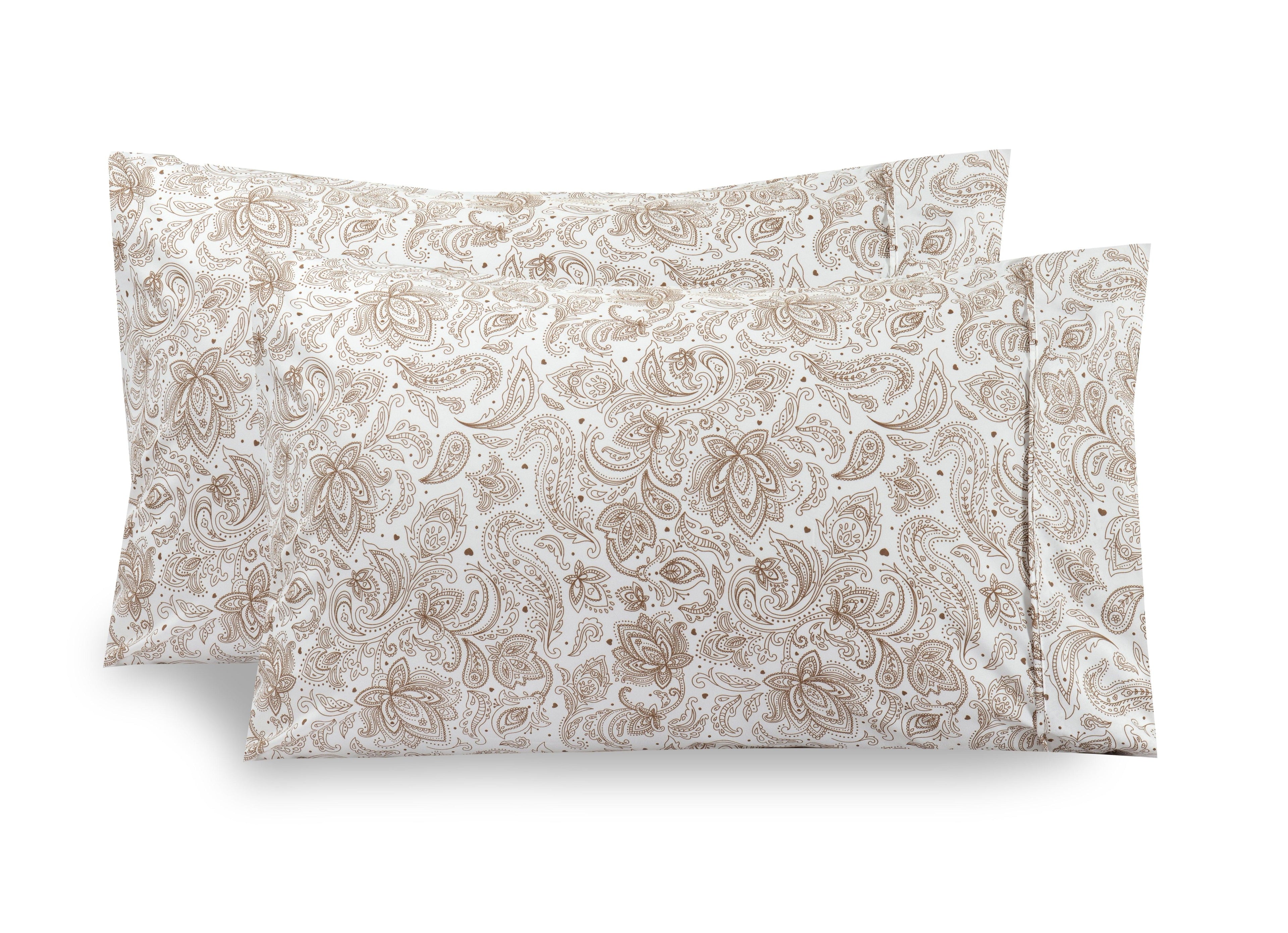 Set of 2 Printed Paisley Pattern Pillowcases