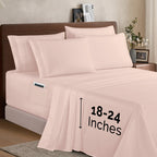 Extra deep Pocket 3 Line Embroidery, 6-Piece Sheet Set