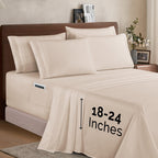 Extra deep Pocket 3 Line Embroidery, 6-Piece Sheet Set