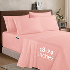 Extra deep Pocket 3 Line Embroidery, 6-Piece Sheet Set