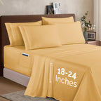 Extra deep Pocket 3 Line Embroidery, 6-Piece Sheet Set