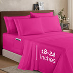 Extra deep Pocket 3 Line Embroidery, 6-Piece Sheet Set