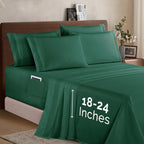 Extra deep 18-24 Inch Pocket 3 Line Embroidery, 6-Piece Sheet Set, Moody Shades