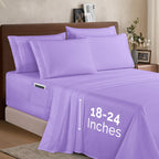 Extra deep Pocket 3 Line Embroidery, 6-Piece Sheet Set
