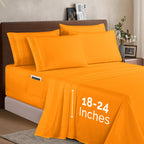 Extra deep Pocket 3 Line Embroidery, 6-Piece Sheet Set