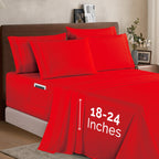 Extra deep Pocket 3 Line Embroidery, 6-Piece Sheet Set