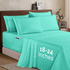 Extra deep Pocket 3 Line Embroidery, 6-Piece Sheet Set