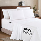 Extra deep Pocket 3 Line Embroidery, 6-Piece Sheet Set