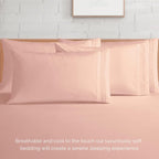Extra deep Pocket 3 Line Embroidery, 6-Piece Sheet Set