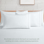 Extra deep Pocket 3 Line Embroidery, 6-Piece Sheet Set