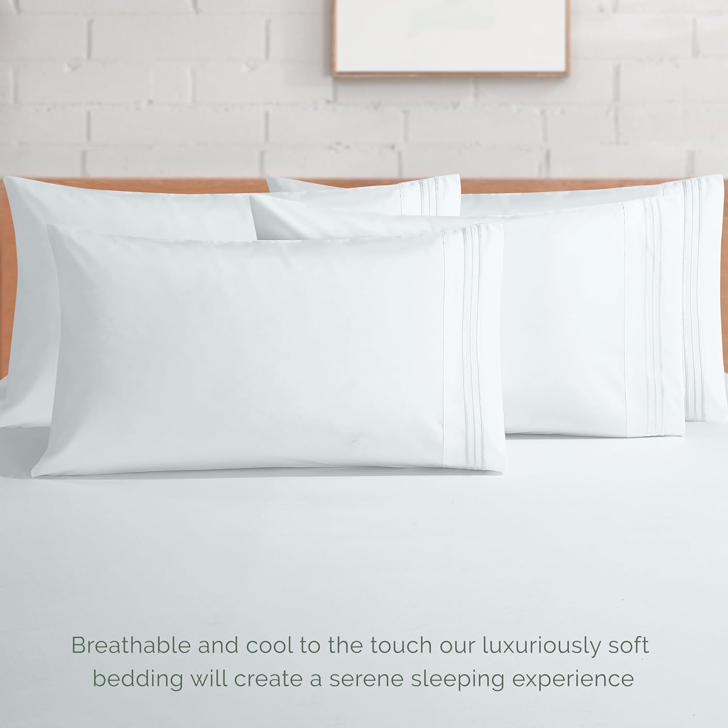 Extra deep Pocket 3 Line Embroidery, 6-Piece Sheet Set