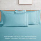 Extra deep Pocket 3 Line Embroidery, 6-Piece Sheet Set