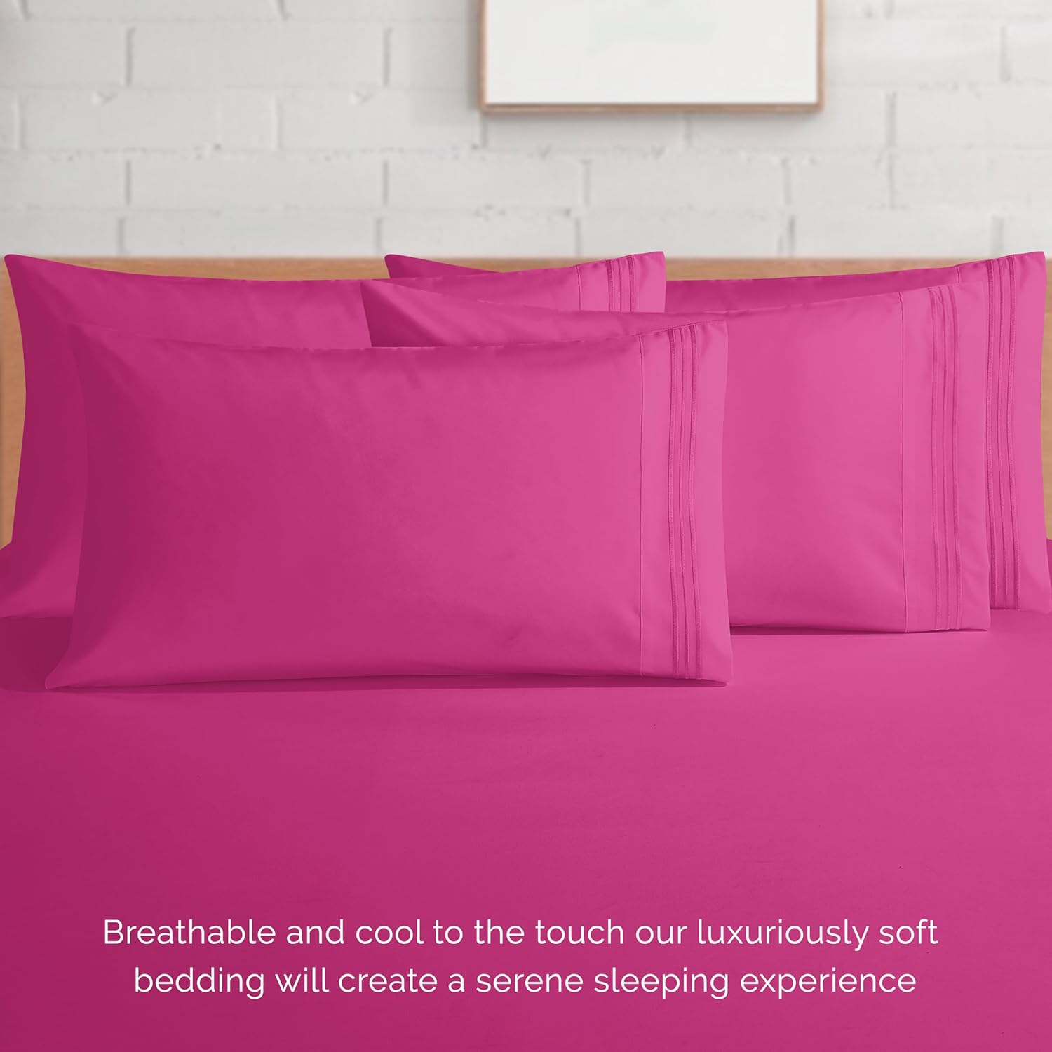 Extra deep Pocket 3 Line Embroidery, 6-Piece Sheet Set