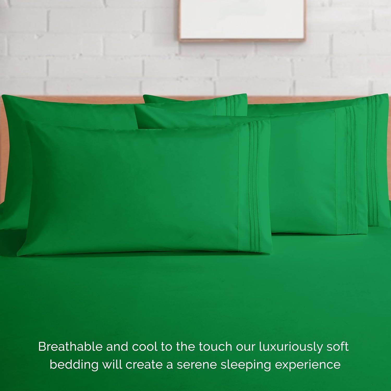 Extra deep Pocket 3 Line Embroidery, 6-Piece Sheet Set