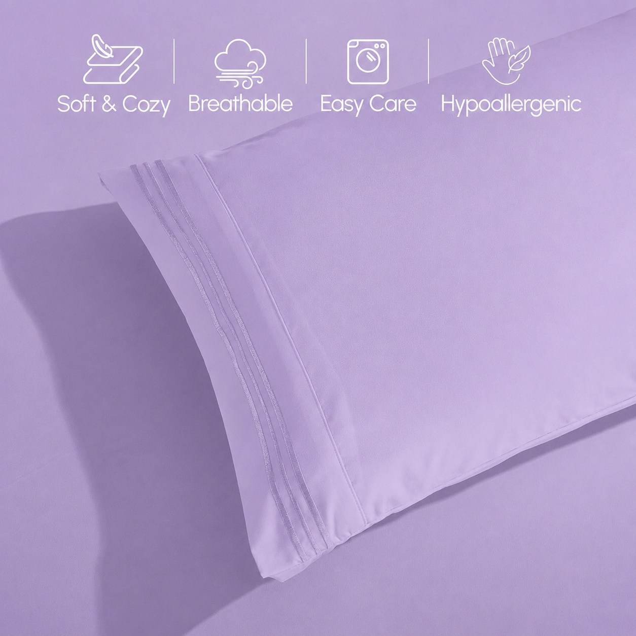 Extra deep Pocket 3 Line Embroidery, 6-Piece Sheet Set