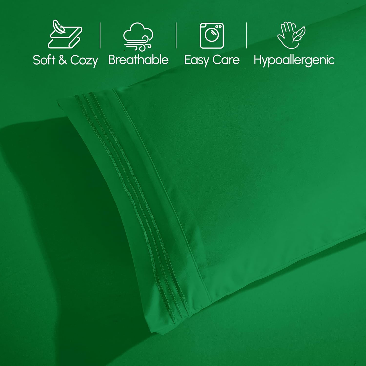 Extra deep Pocket 3 Line Embroidery, 6-Piece Sheet Set