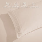 Extra deep Pocket 3 Line Embroidery, 6-Piece Sheet Set