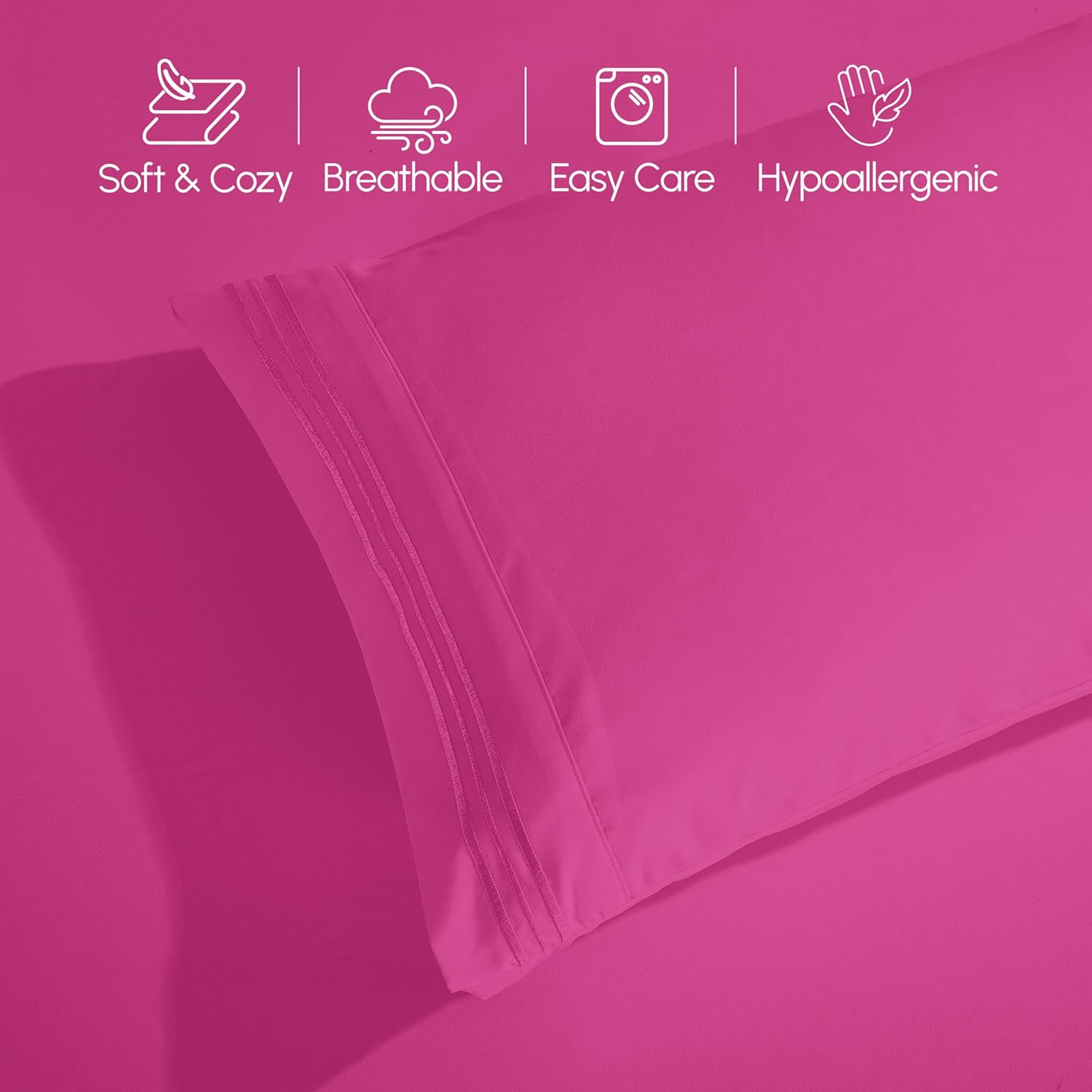 Extra deep Pocket 3 Line Embroidery, 6-Piece Sheet Set