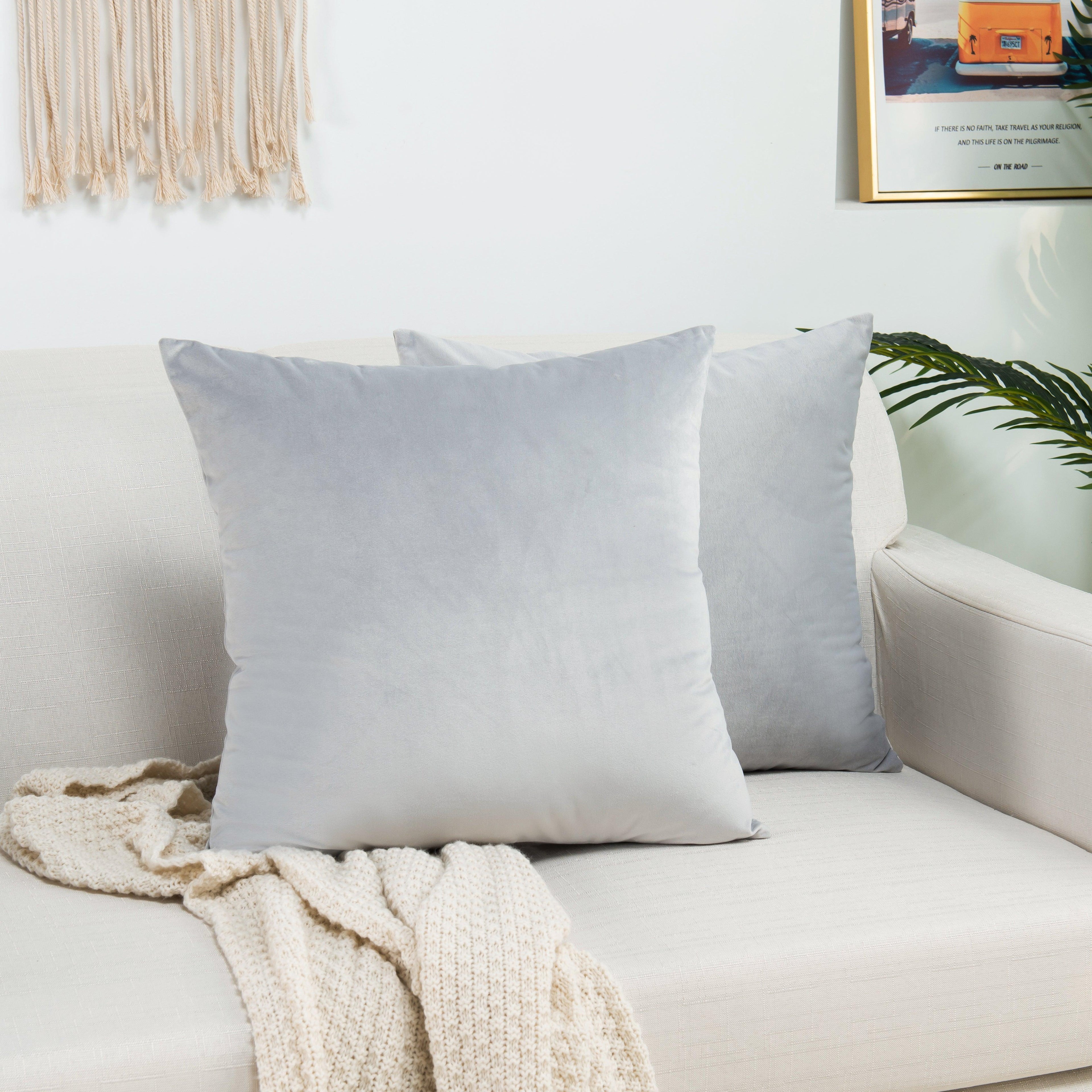 2 Piece Velvet Cushion Cover Solid - Pillow Covers