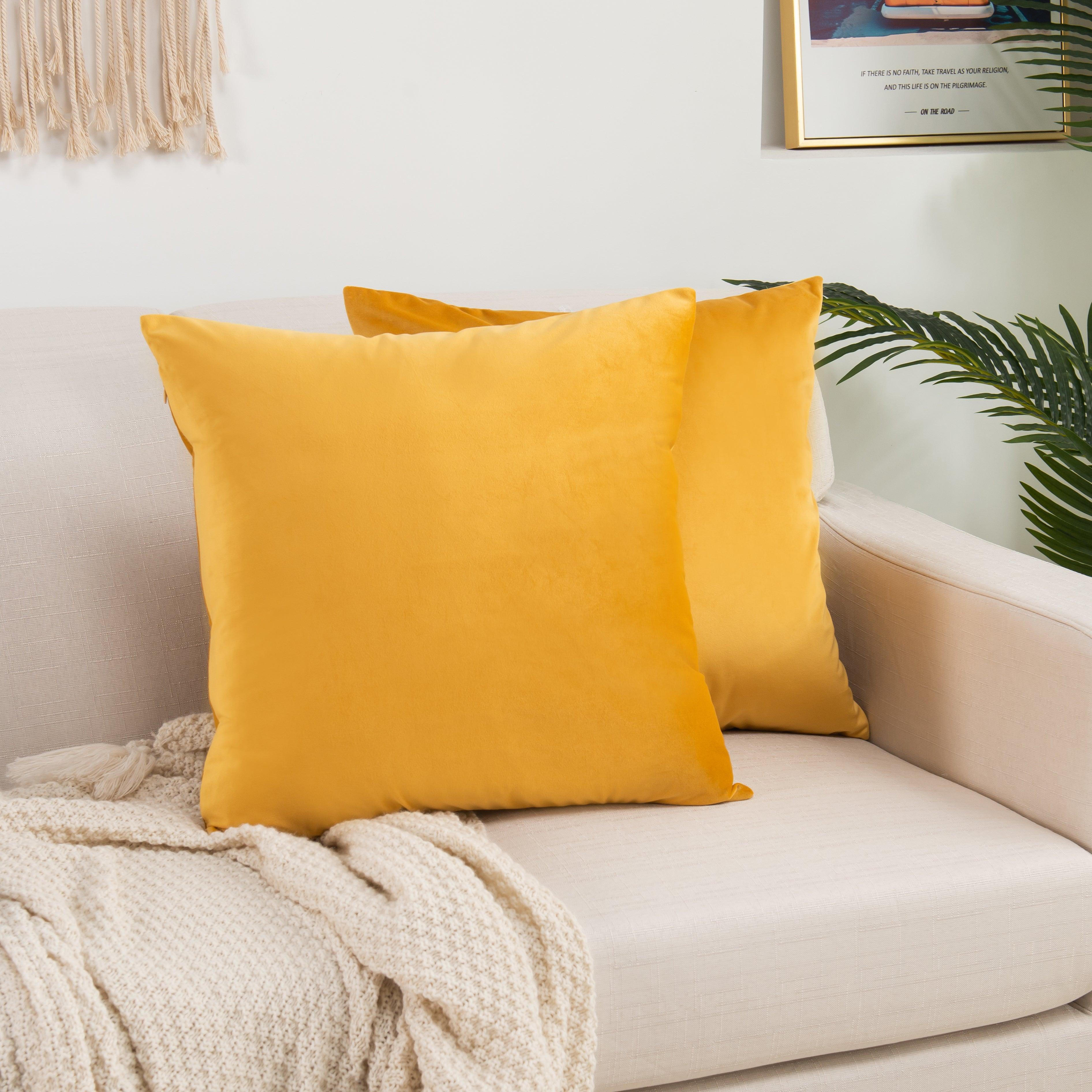 2 Piece Velvet Cushion Cover Solid - Pillow Covers