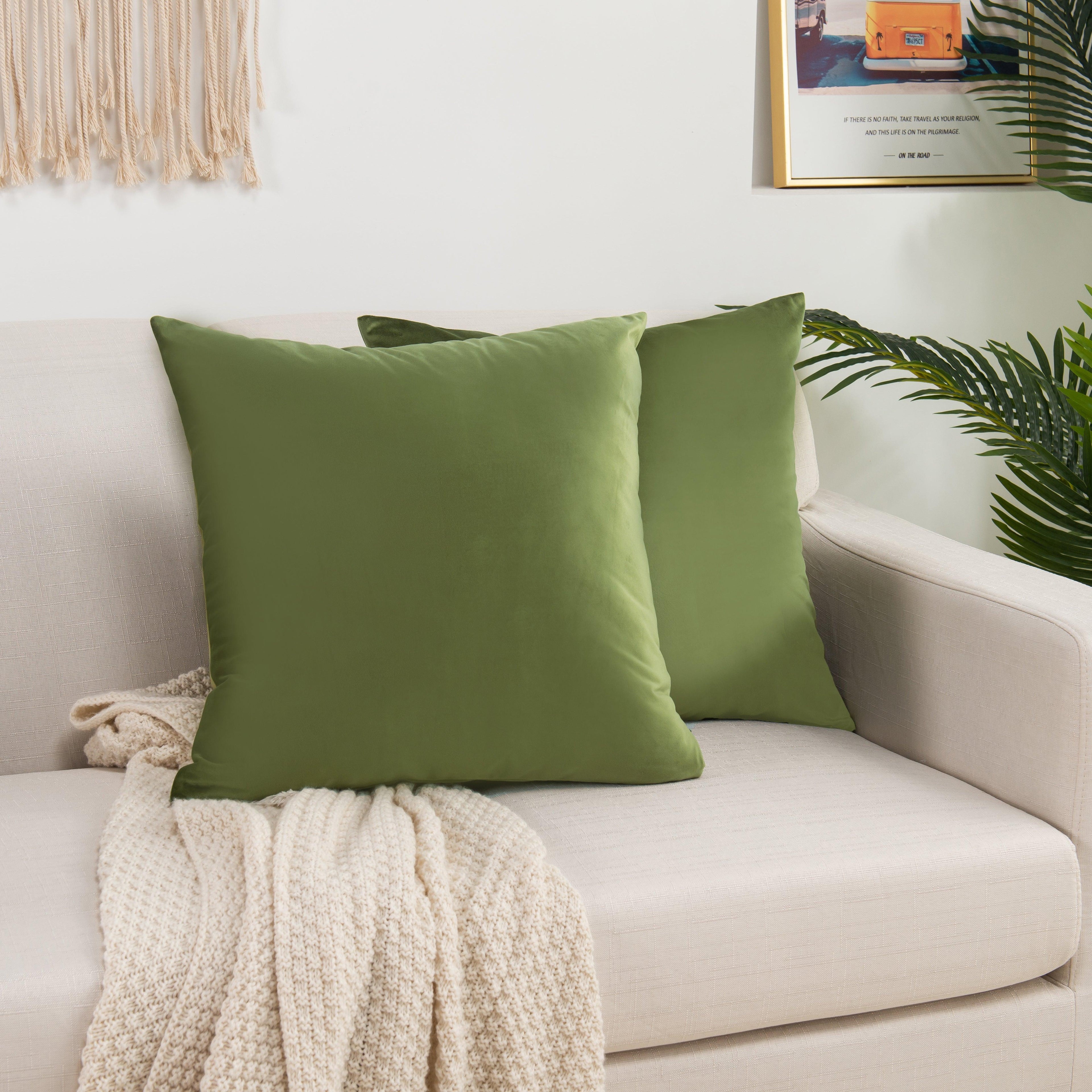 2 Piece Velvet Cushion Cover Solid - Pillow Covers