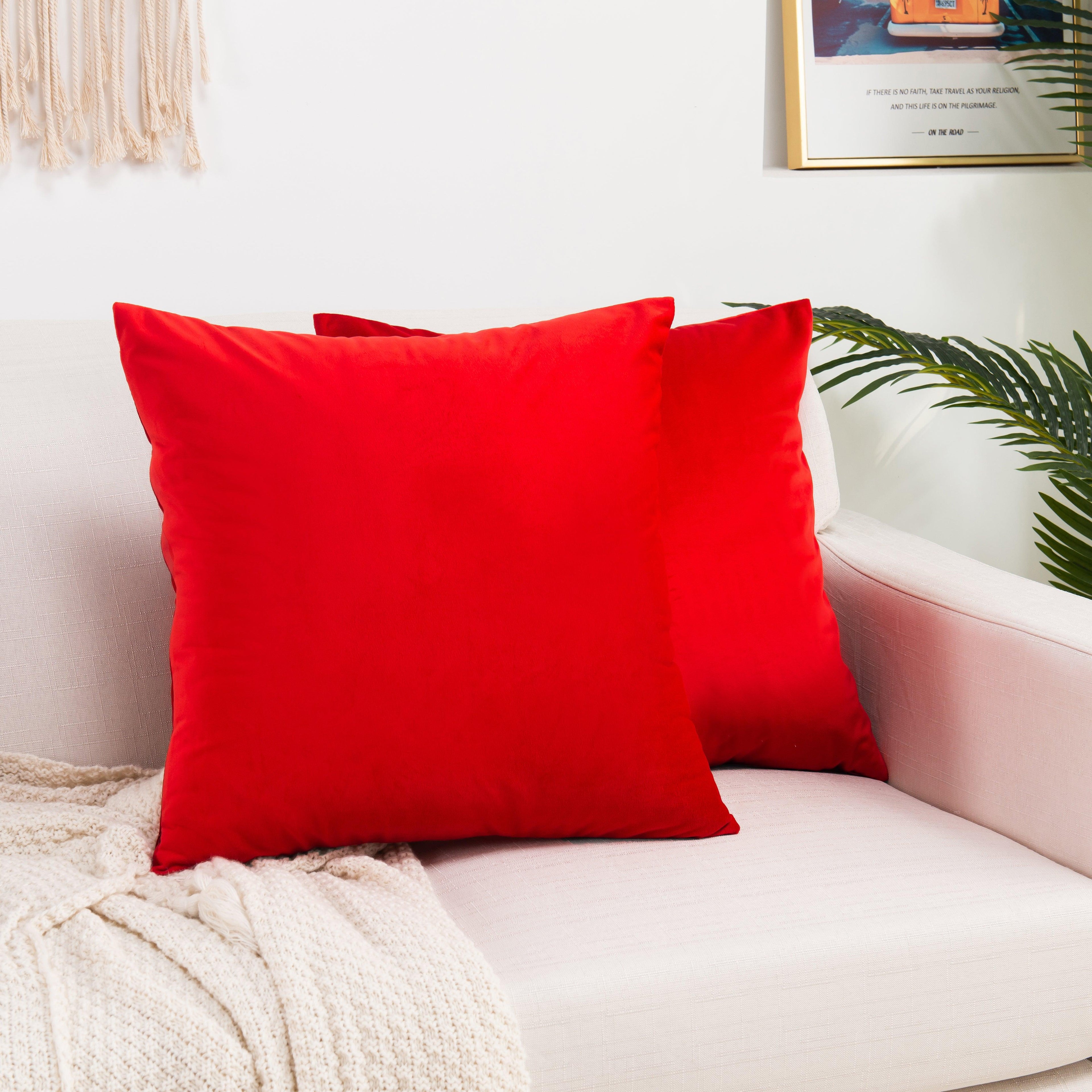 2 Piece Velvet Cushion Cover Solid - Pillow Covers