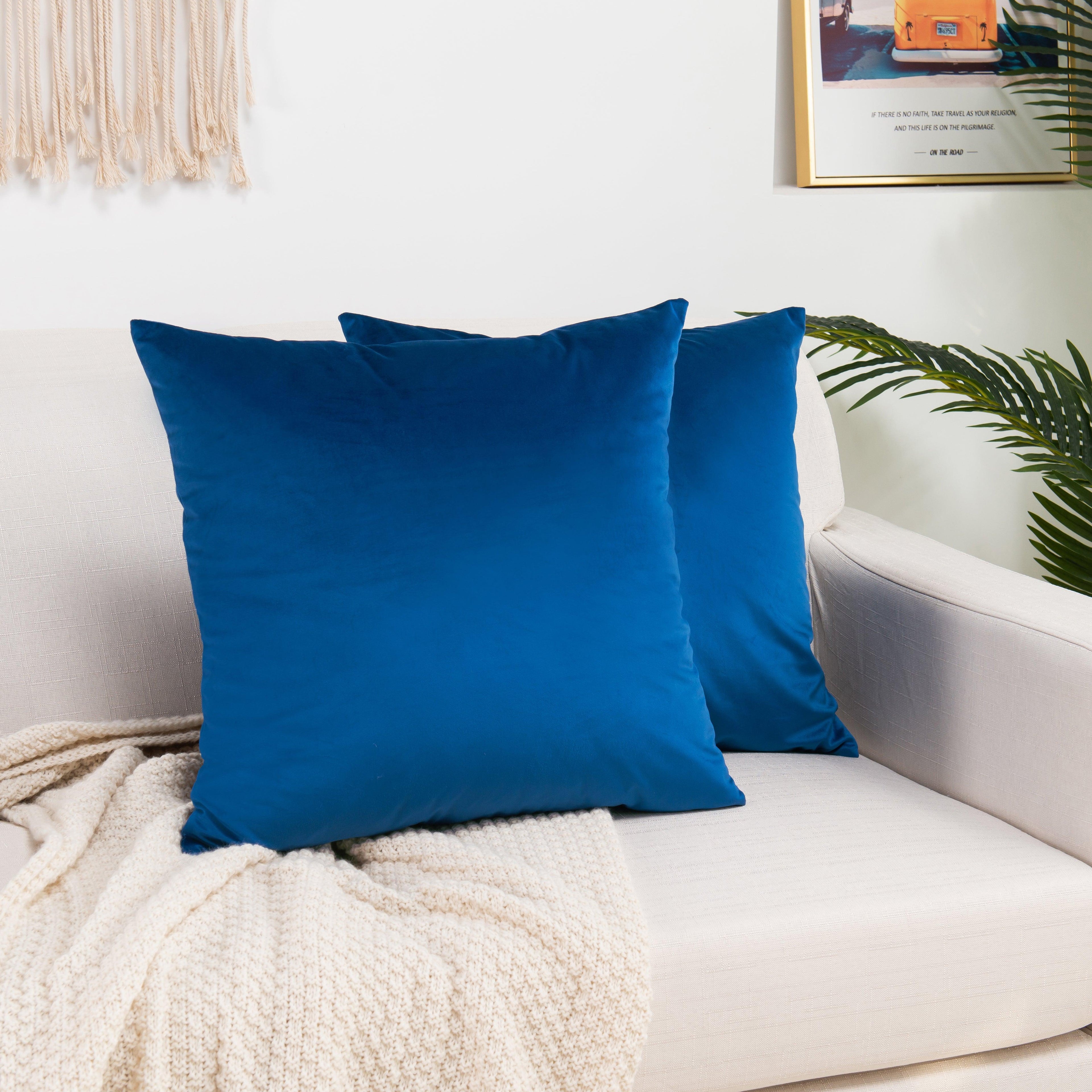 2 Piece Velvet Cushion Cover Solid - Pillow Covers