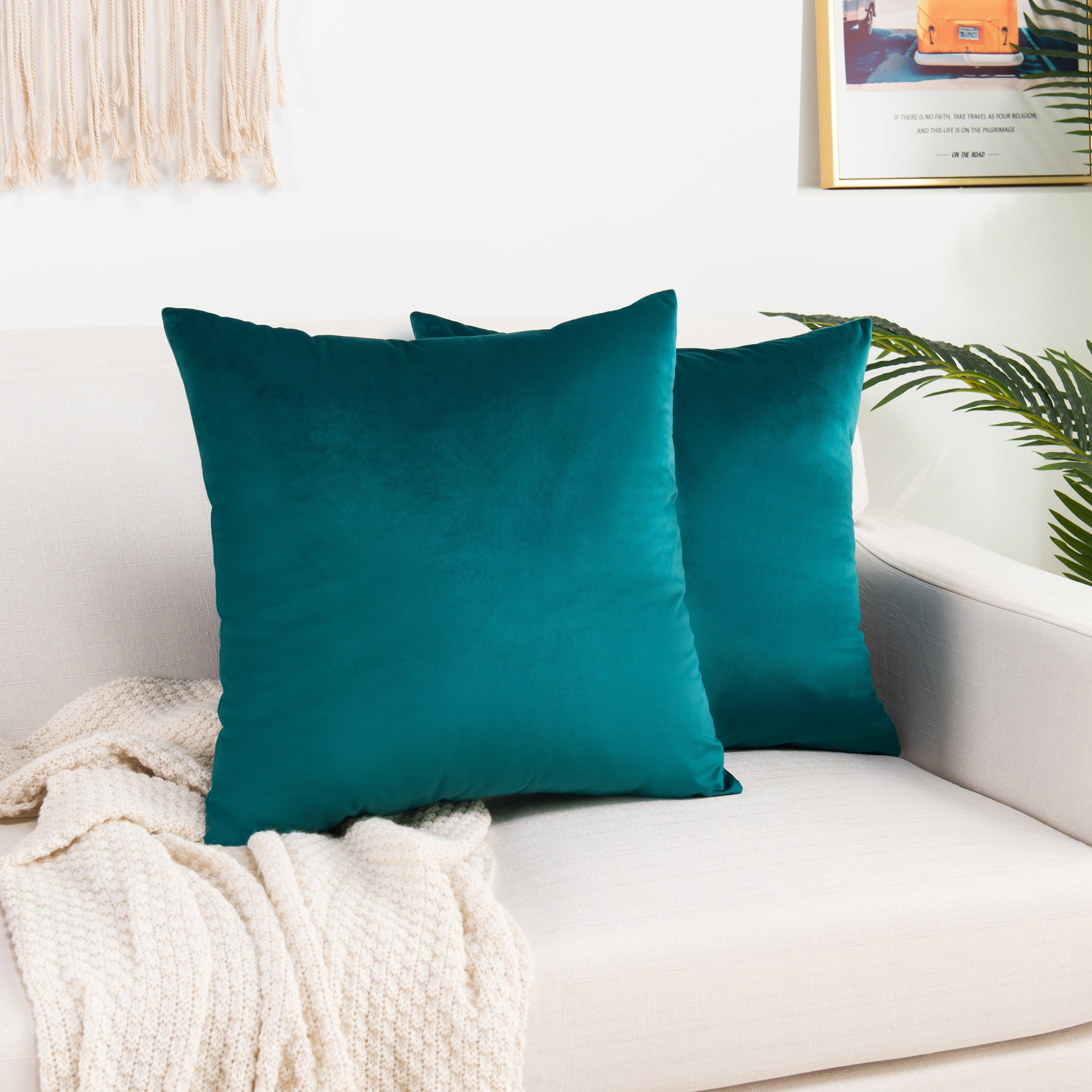 2 Piece Velvet Cushion Cover Solid - Pillow Covers
