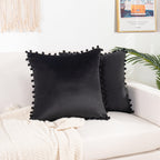 2 Piece Pom-Pom Velvet Cushion Cover - Pillow Covers