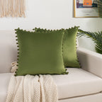 2 Piece Pom-Pom Velvet Cushion Cover - Pillow Covers