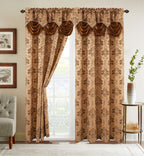 Set of 2 Saffa Jacquard Look Curtain Panels - 54" W x 84" L