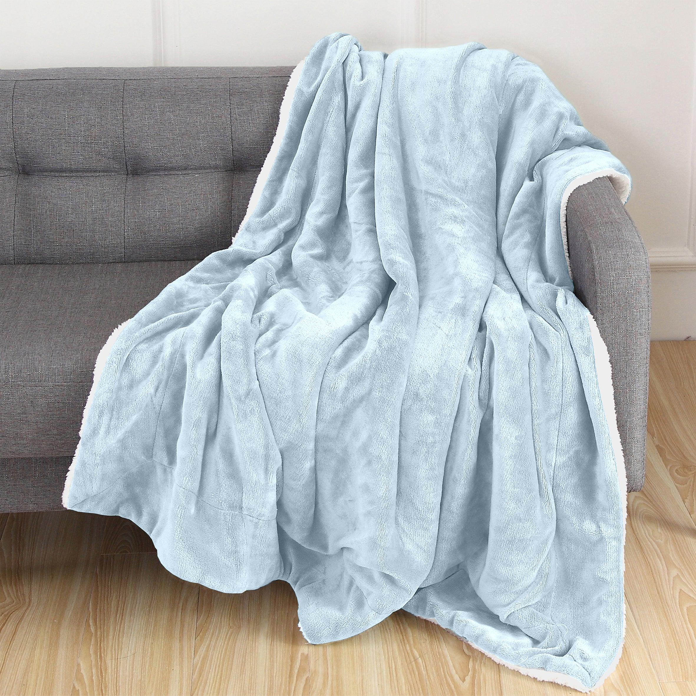 Reversible Sherpa Throw Blanket - Sherpa Back Throw Blanket