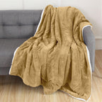 Reversible Sherpa Throw Blanket - Sherpa Back Throw Blanket