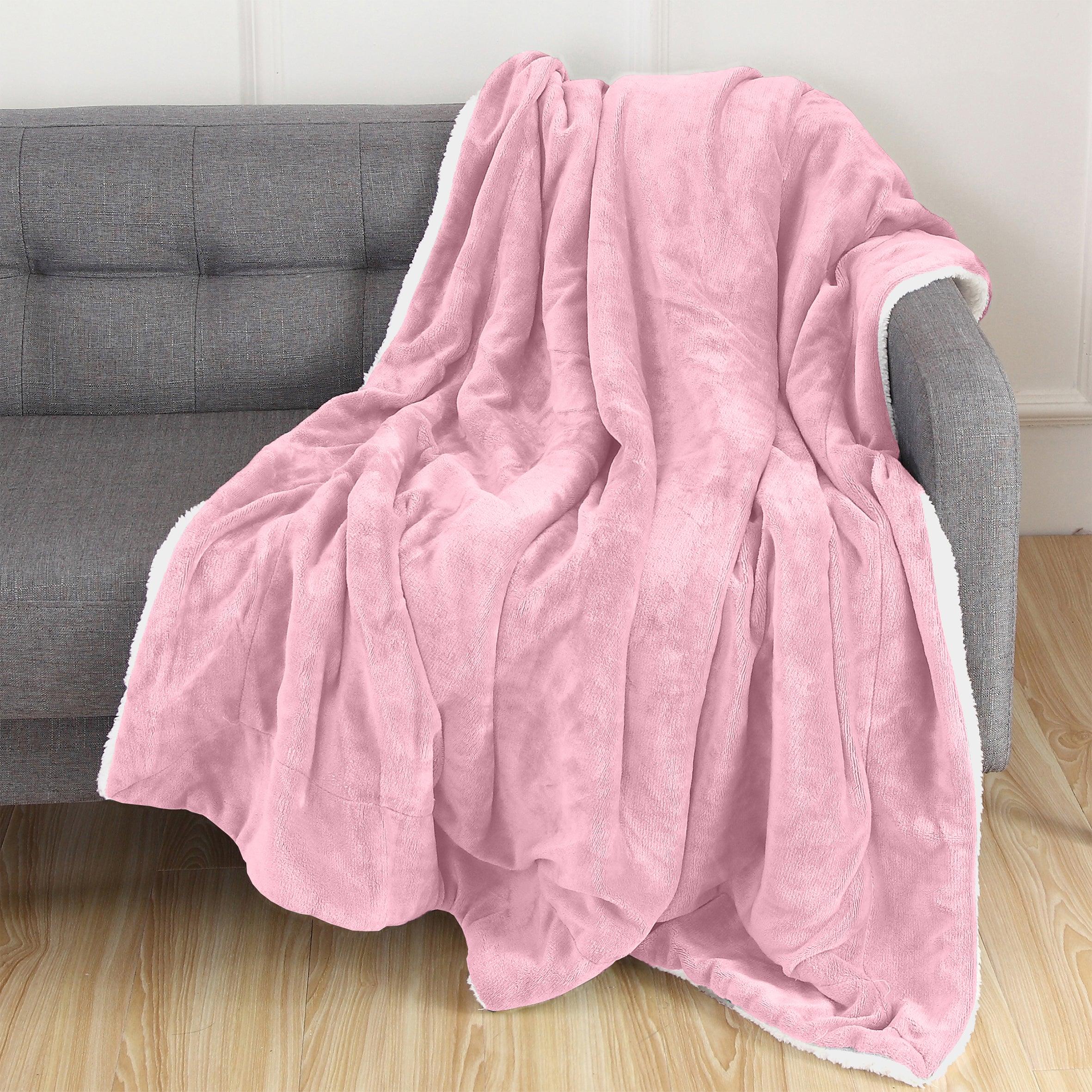 Reversible Sherpa Throw Blanket - Sherpa Back Throw Blanket