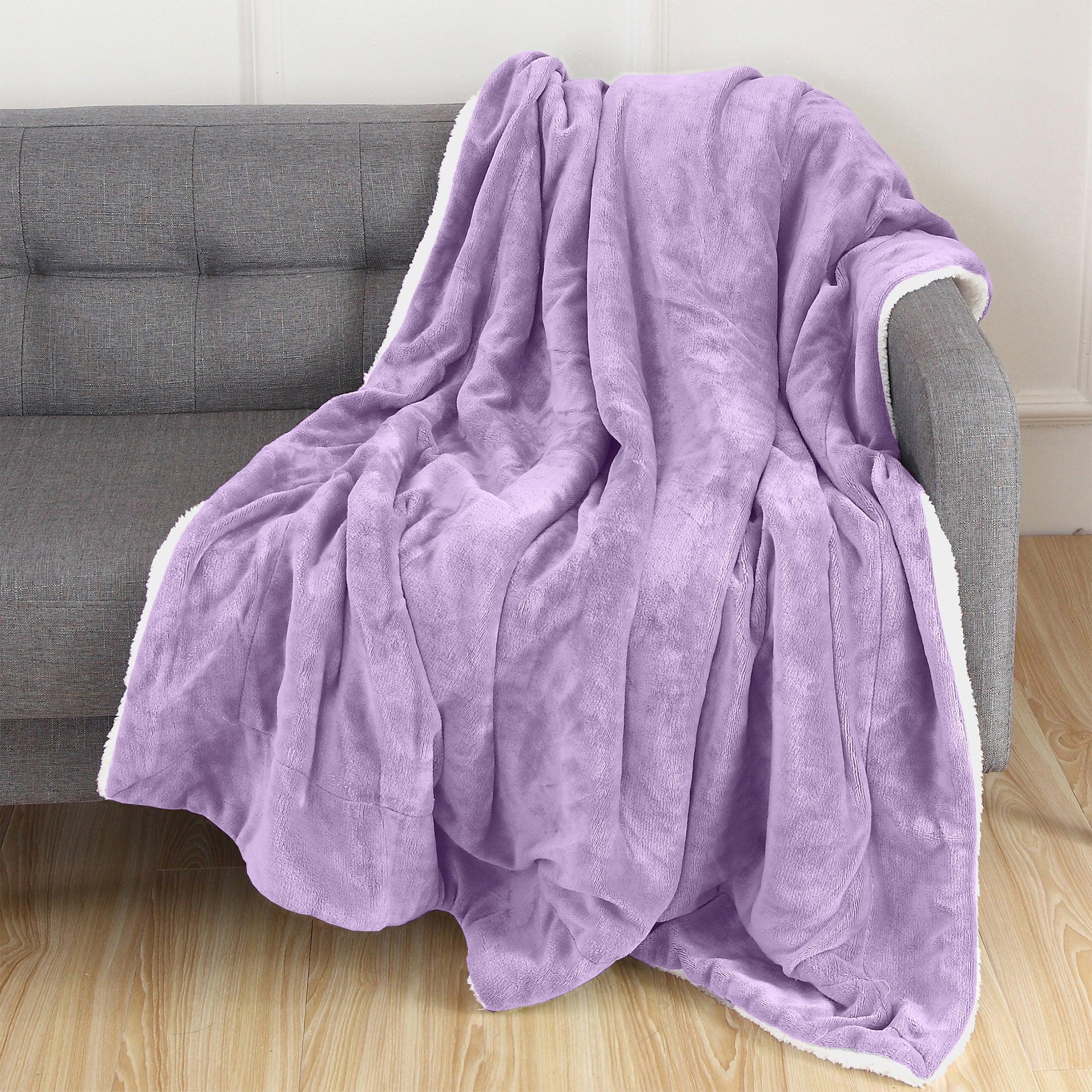 Reversible Sherpa Throw Blanket - Sherpa Back Throw Blanket