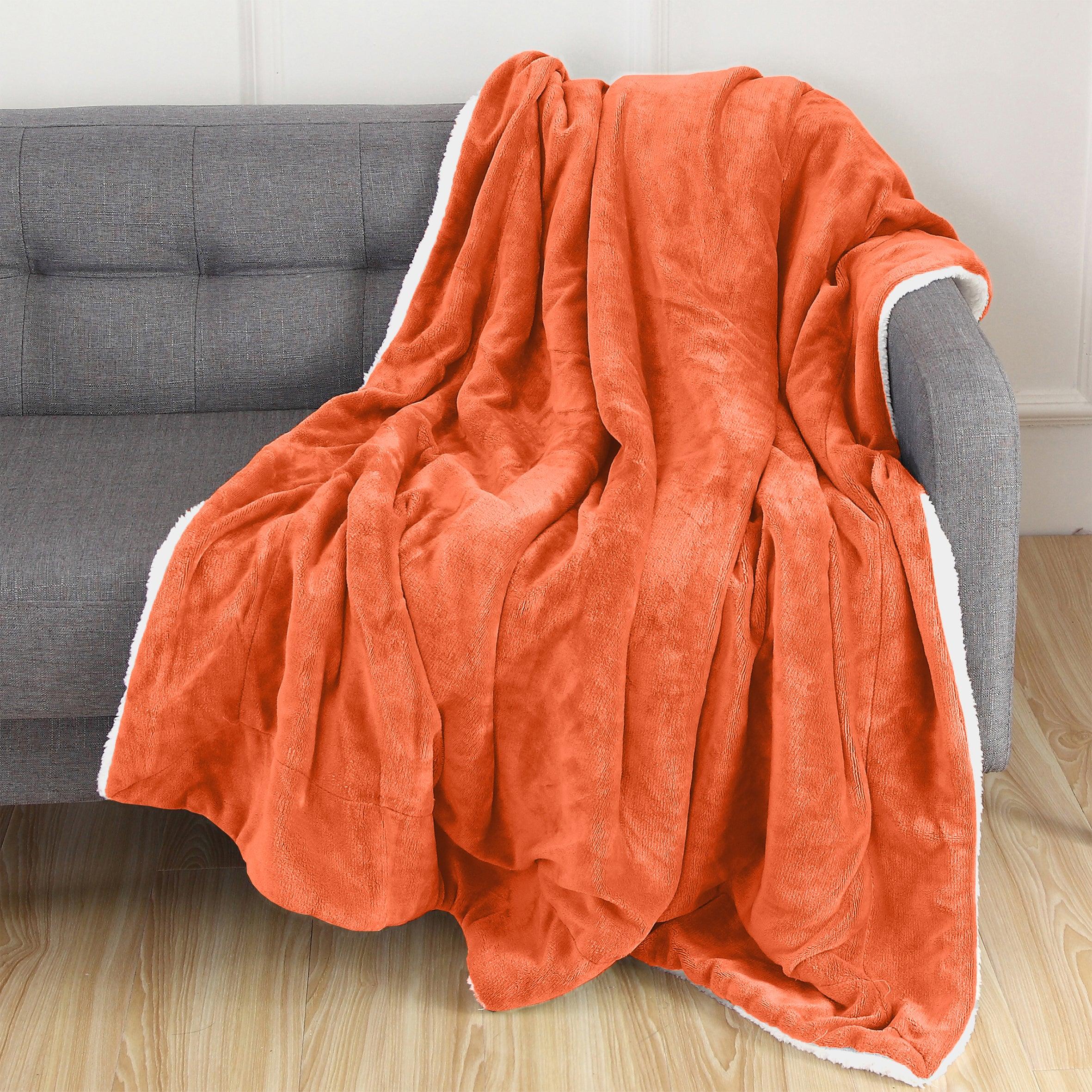 Reversible Sherpa Throw Blanket - Sherpa Back Throw Blanket