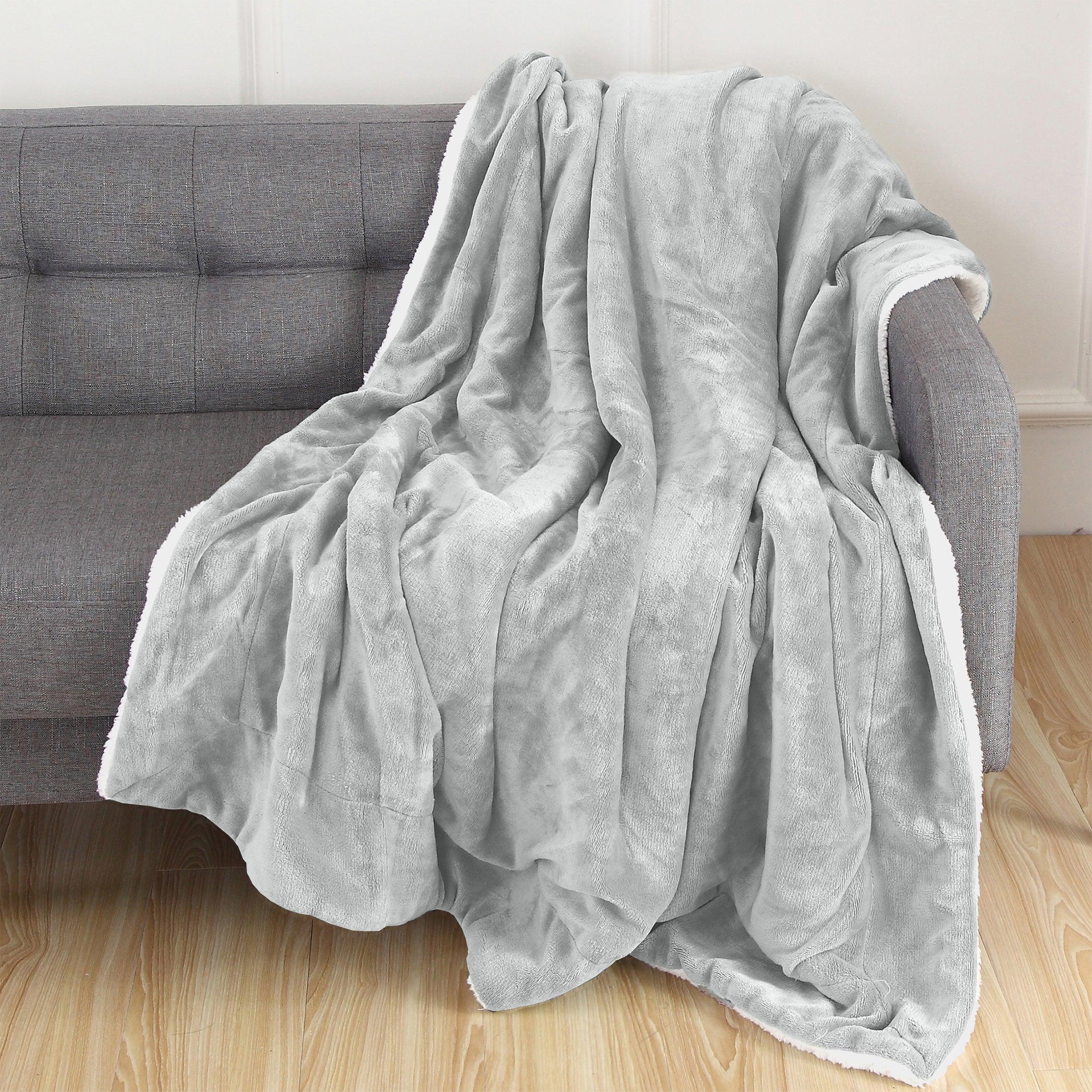 Reversible Sherpa Throw Blanket - Sherpa Back Throw Blanket