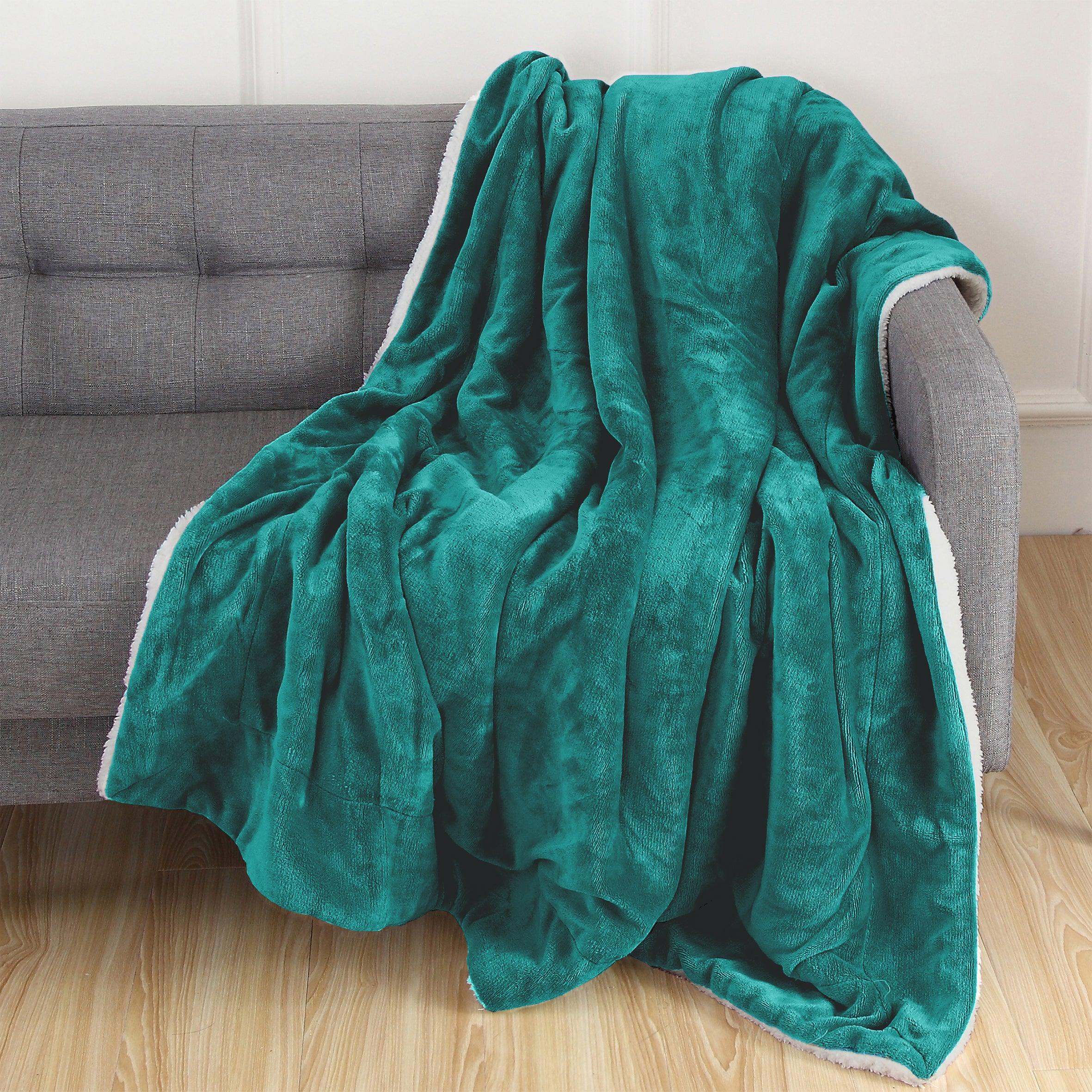Reversible Sherpa Throw Blanket - Sherpa Back Throw Blanket