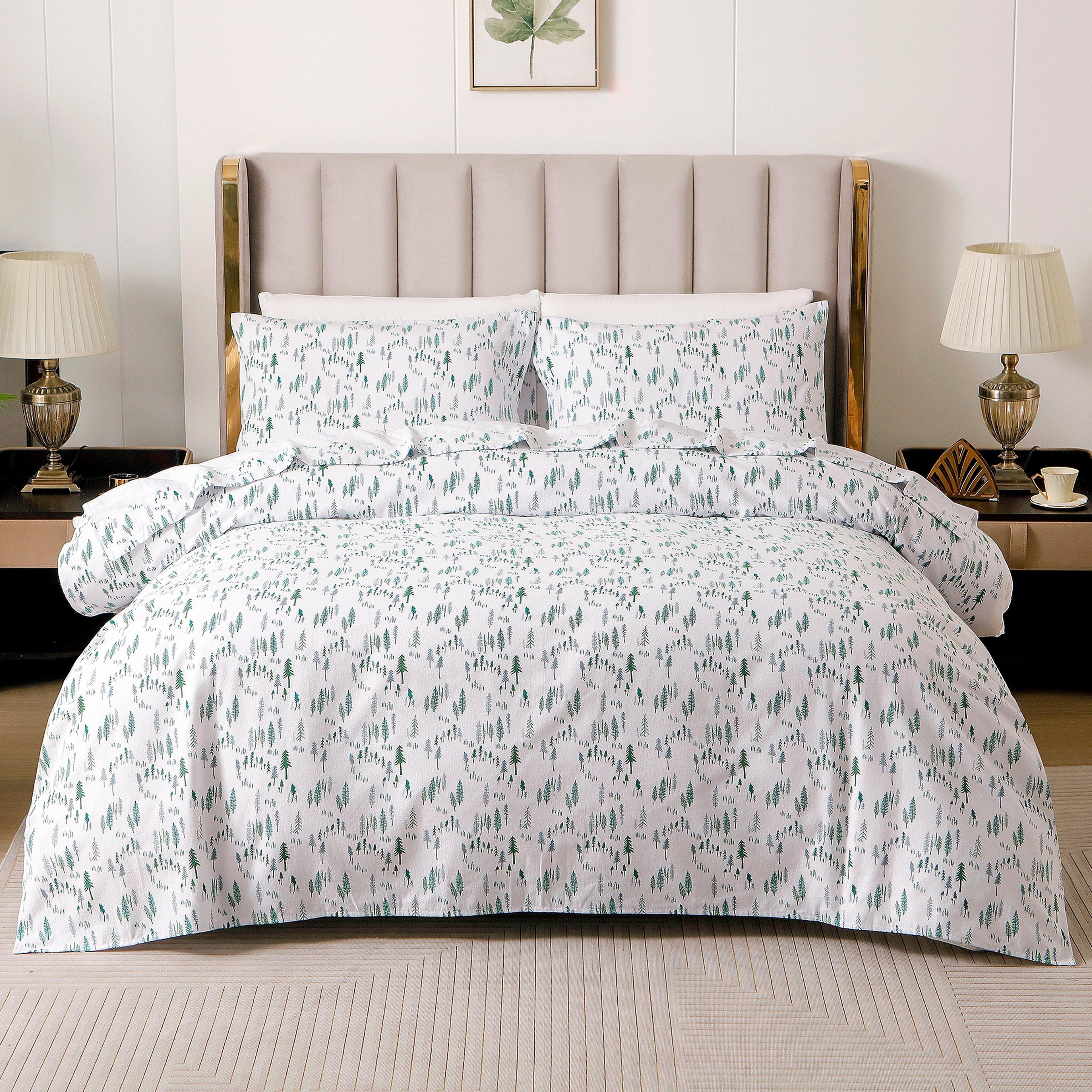 4-Piece Holiday Cotton Flannel Sheet Set - 100% Turkish Cotton