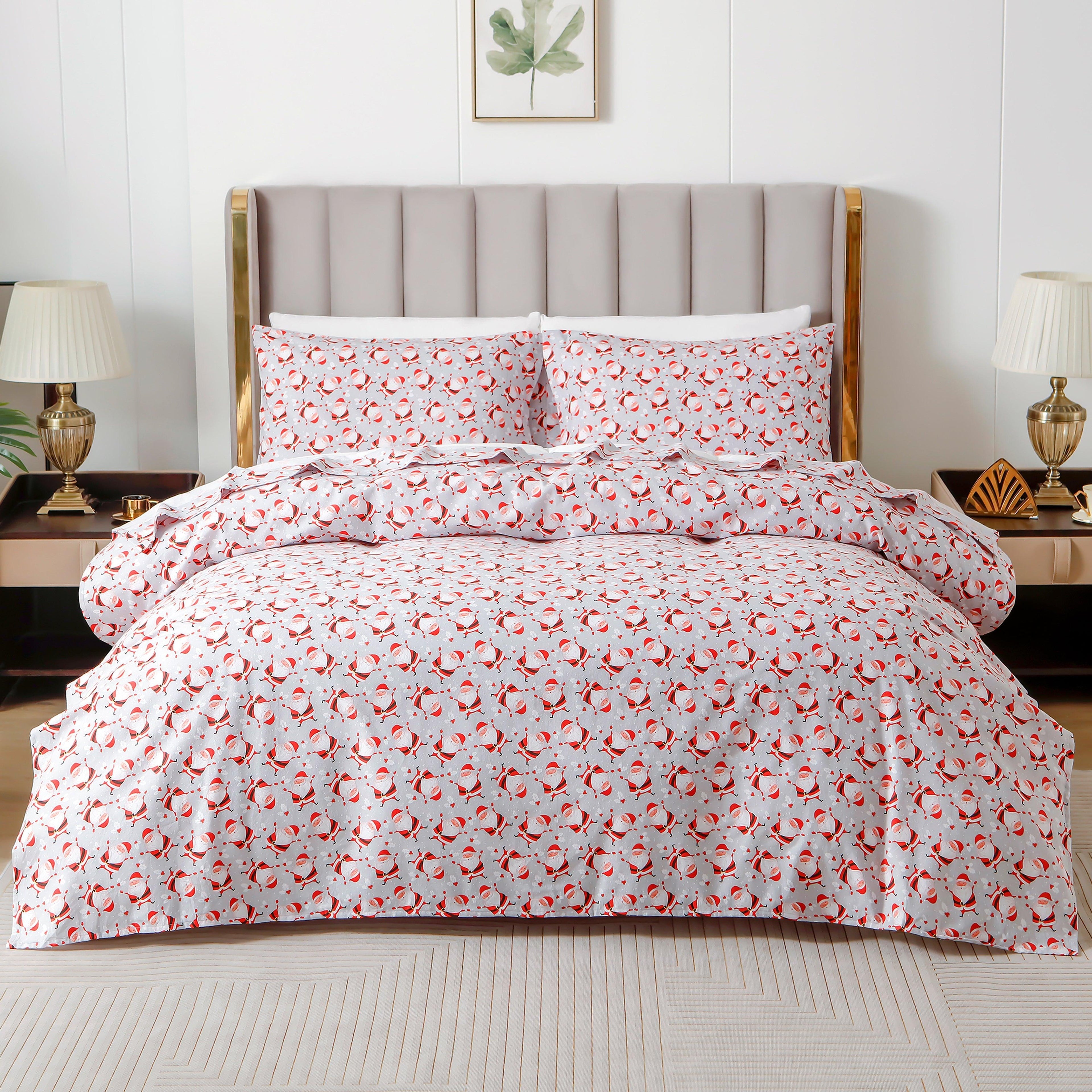 4-Piece Holiday Cotton Flannel Sheet Set - 100% Turkish Cotton