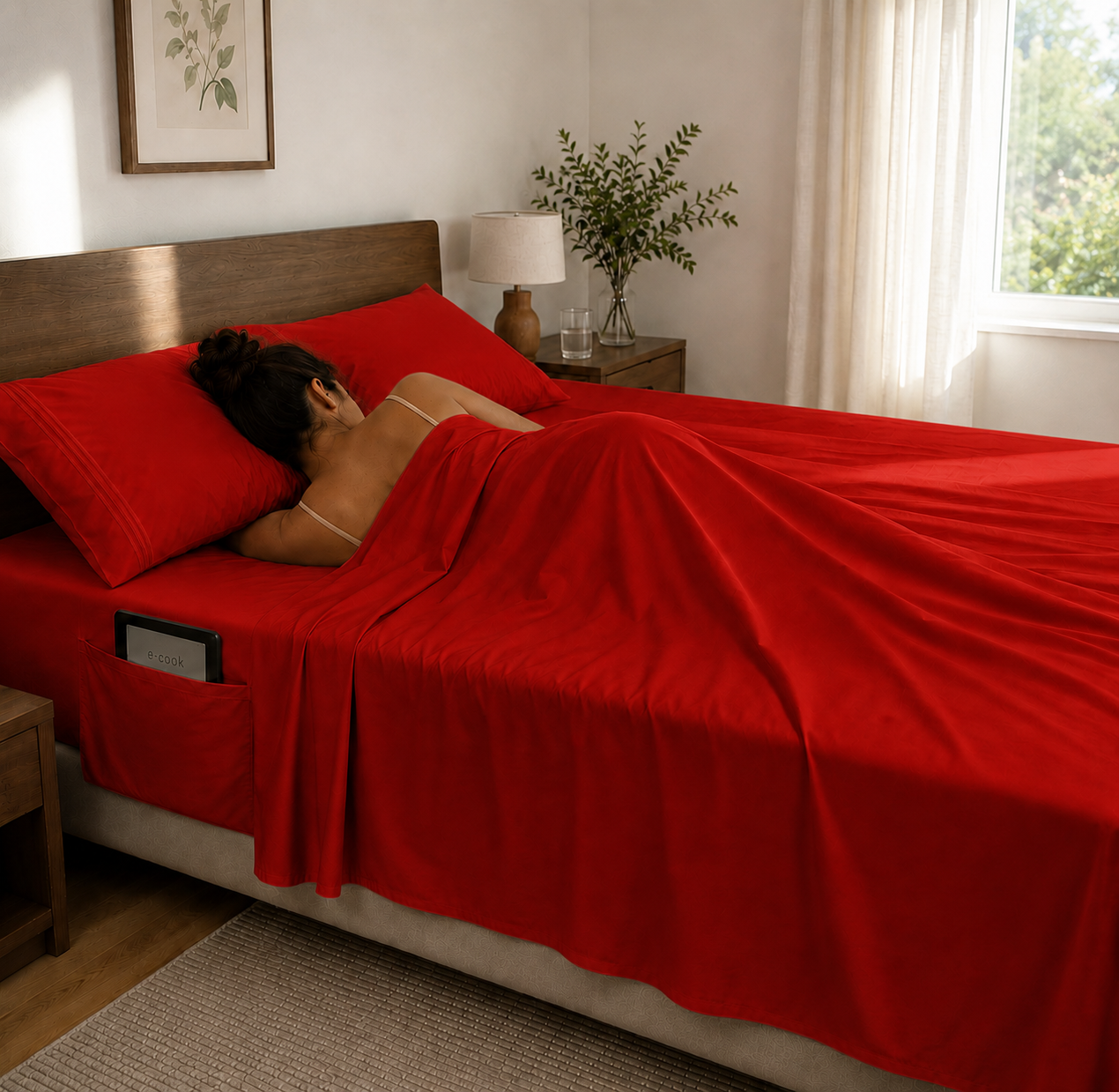 Extra deep Pocket 3 Line Embroidery, 6-Piece Sheet Set
