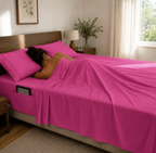 Extra deep Pocket 3 Line Embroidery, 6-Piece Sheet Set