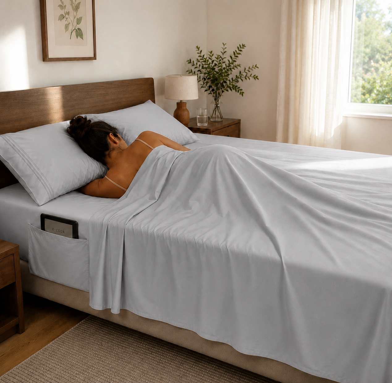 Extra deep Pocket 3 Line Embroidery, 6-Piece Sheet Set
