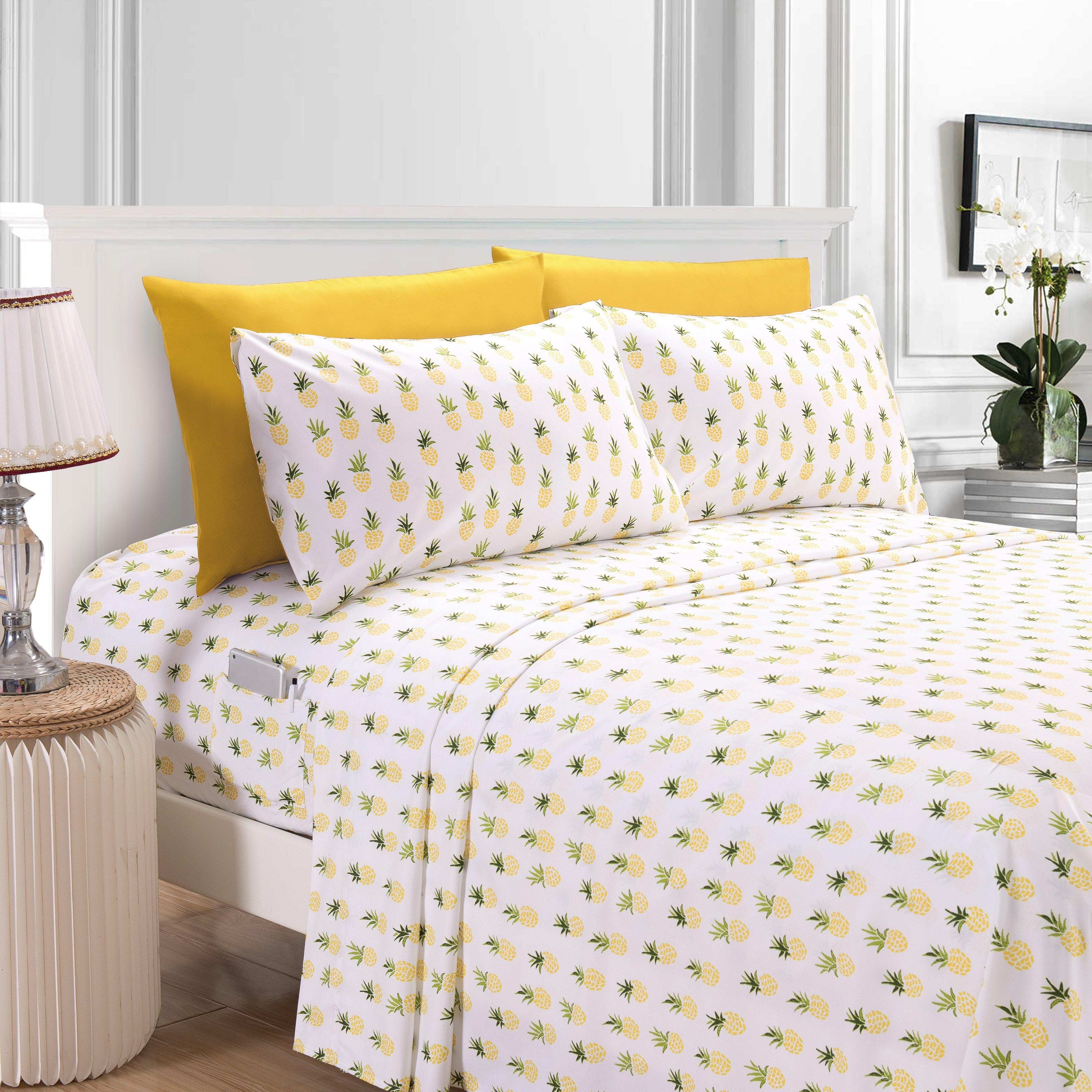 6-Piece Tropical Pattern Bed Sheet Set - Soft as a Hotel Premium Quality
