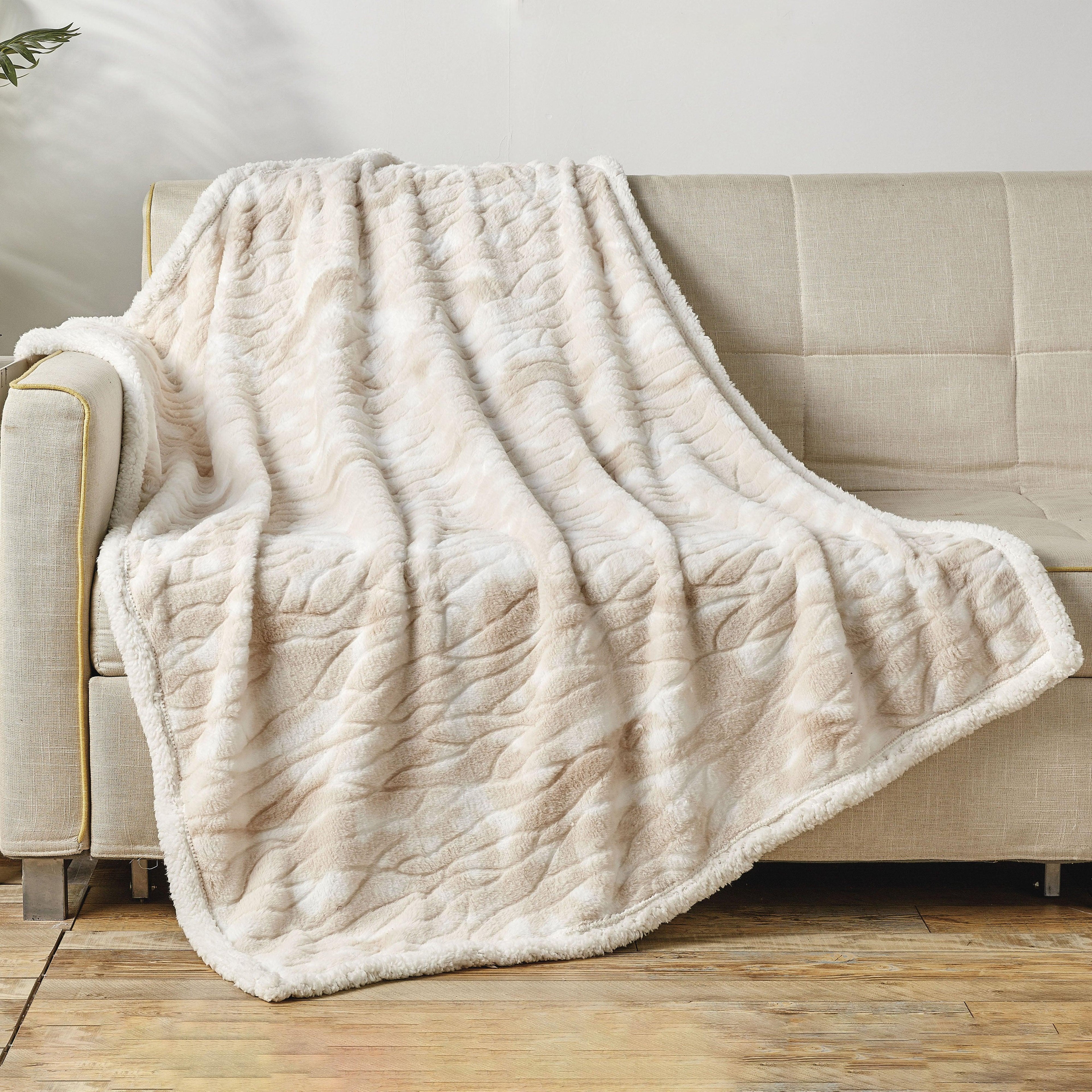 50" x 60" Printed Sherpa Back Throw